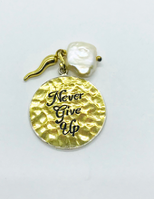 Load image into Gallery viewer, Never Give Up Charm - Sterling Silver & Pearl