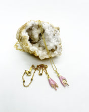 Load image into Gallery viewer, Pink swirl hand cornetti charm set