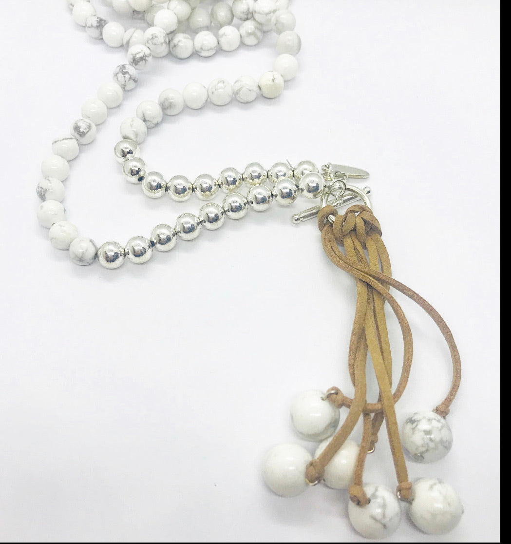 White Howlite illumination Necklace