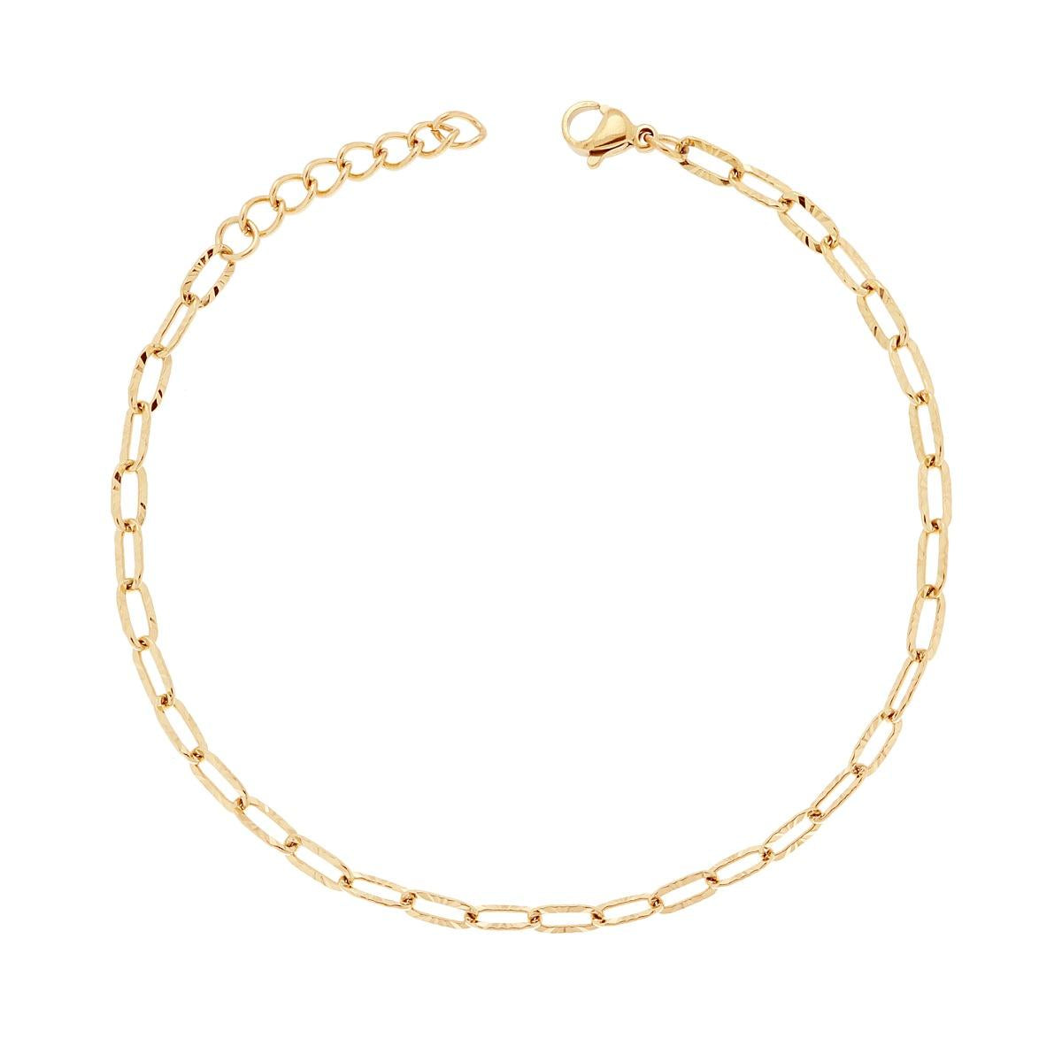 Gold chain link Anklet (Free cornetto)