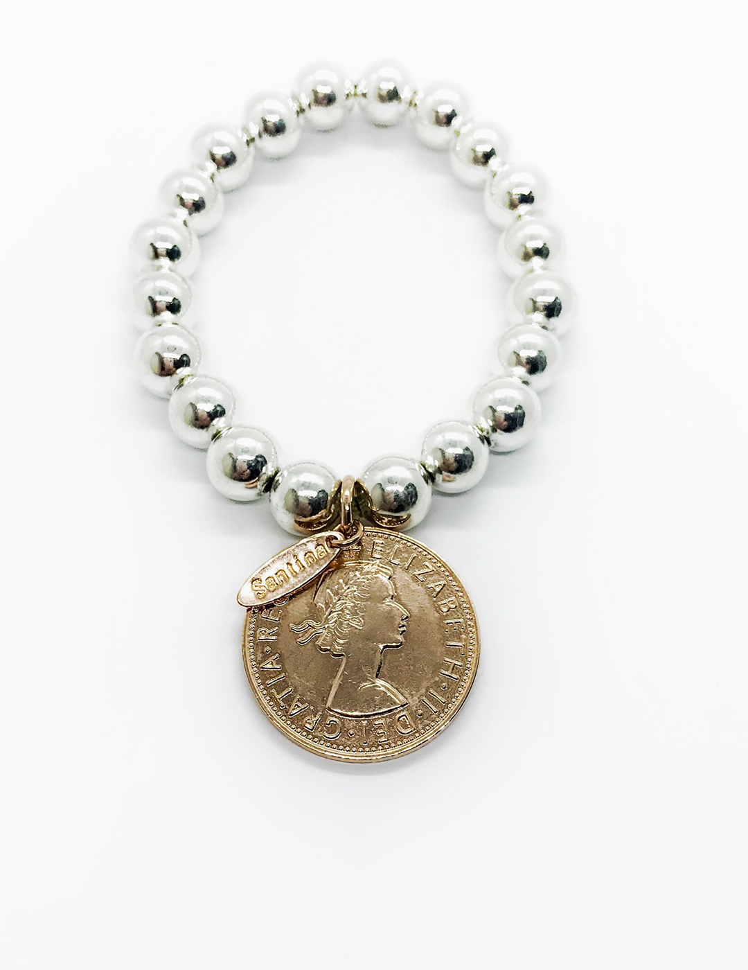 Gold coin discount charm bracelet
