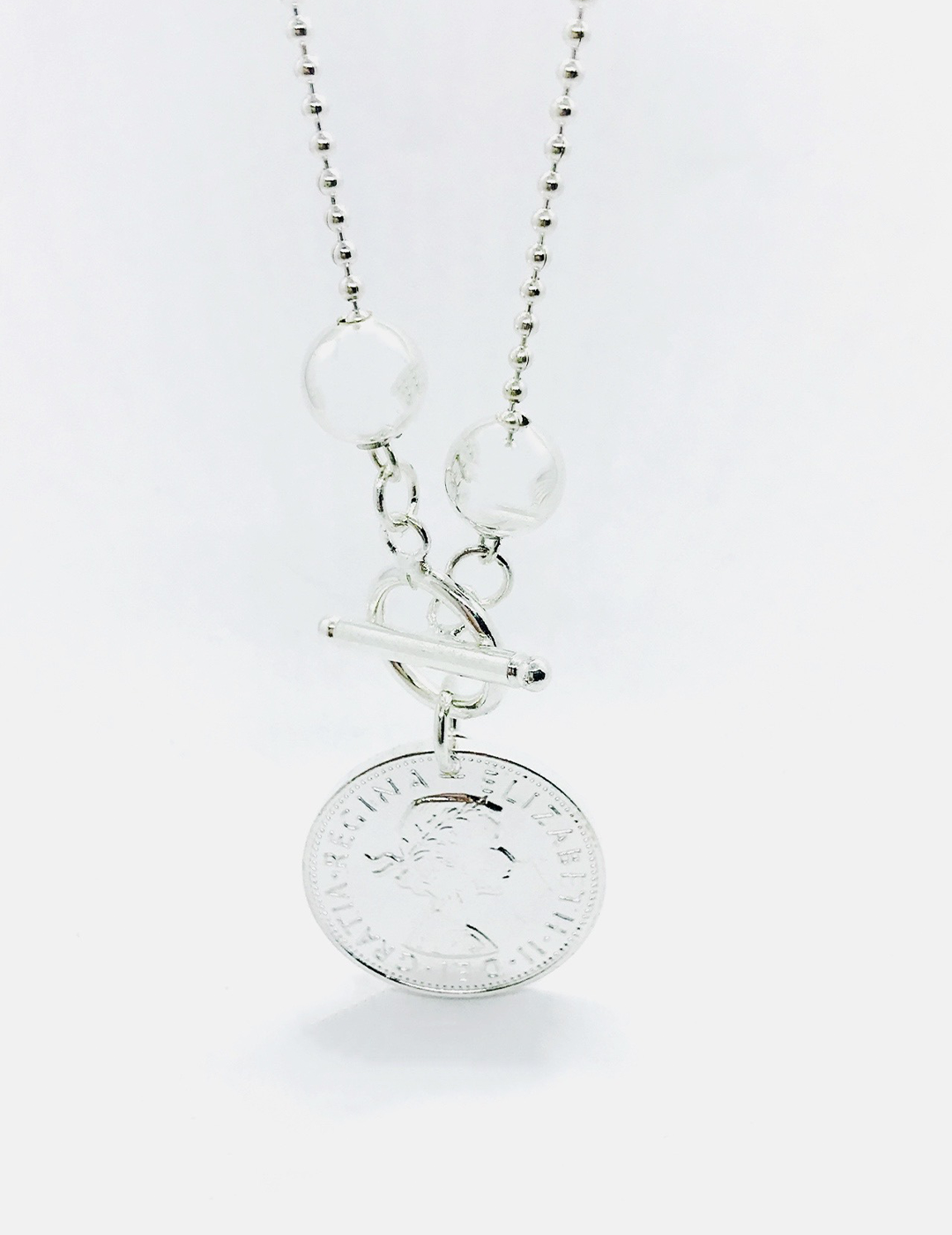 Classic silver coin Necklace