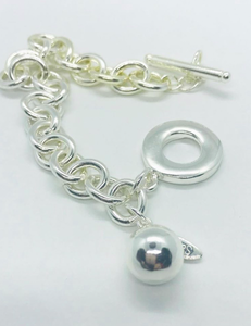 Silver Ball & Chain Bracelet