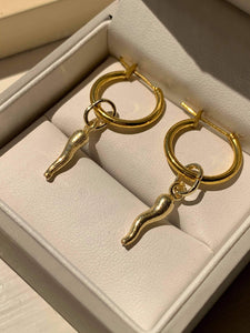Gold pepper earrings