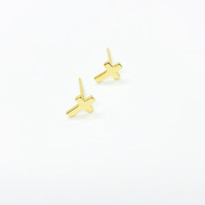 Minimalist Cross Studs